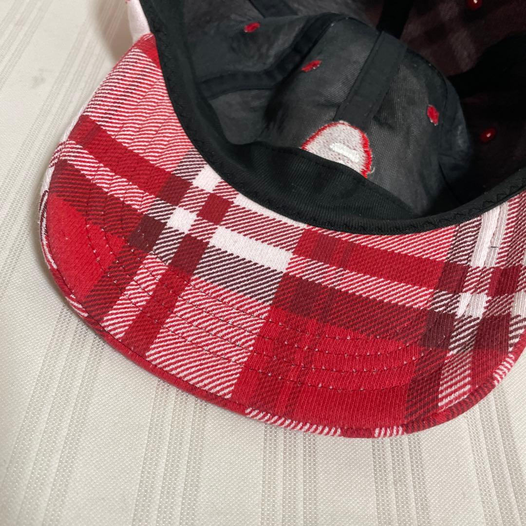 アベイシングエイプ キャップ 赤系 チェック