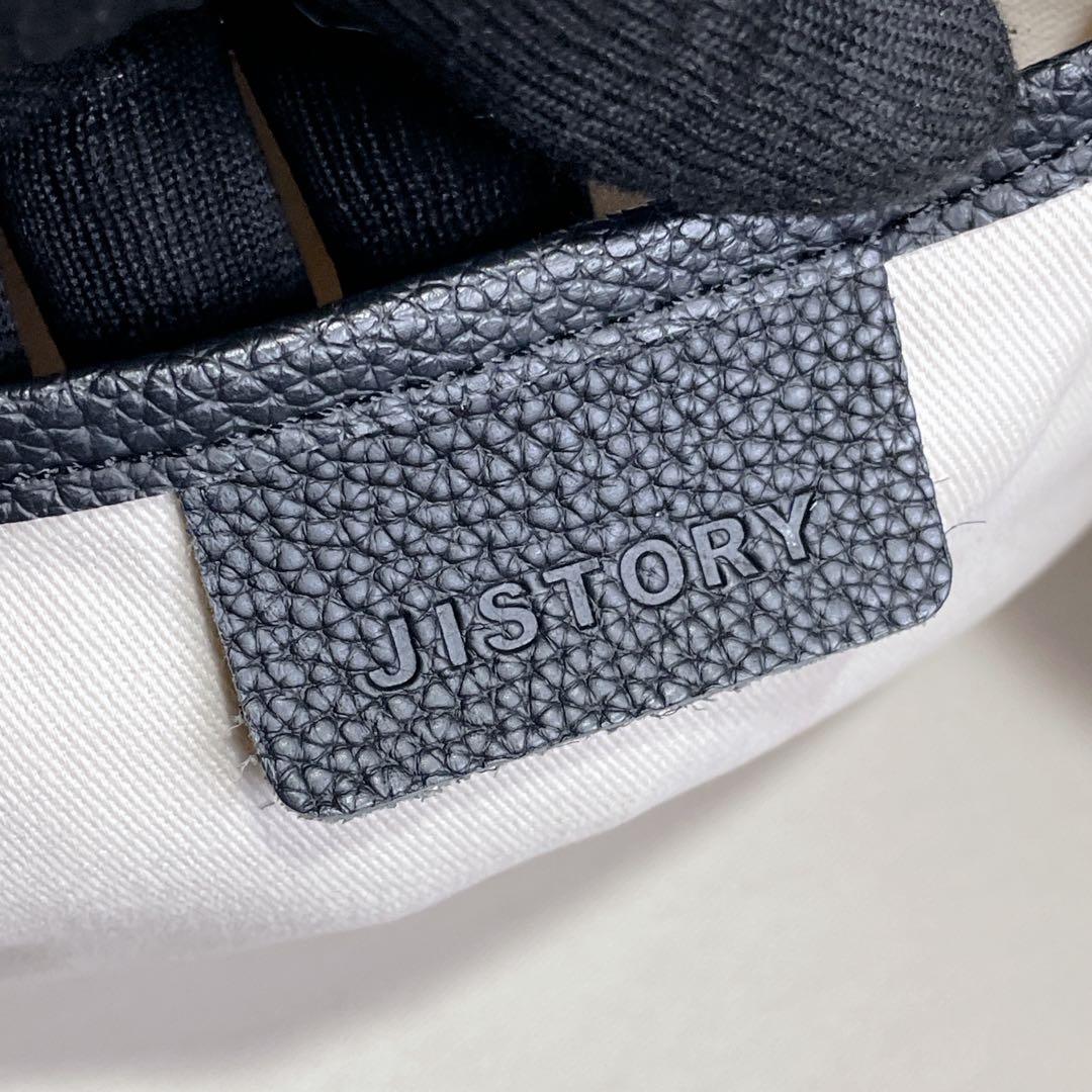極美品✨JISTORY サイドベルト ボストンバッグ レザー シボ 大容量 黒