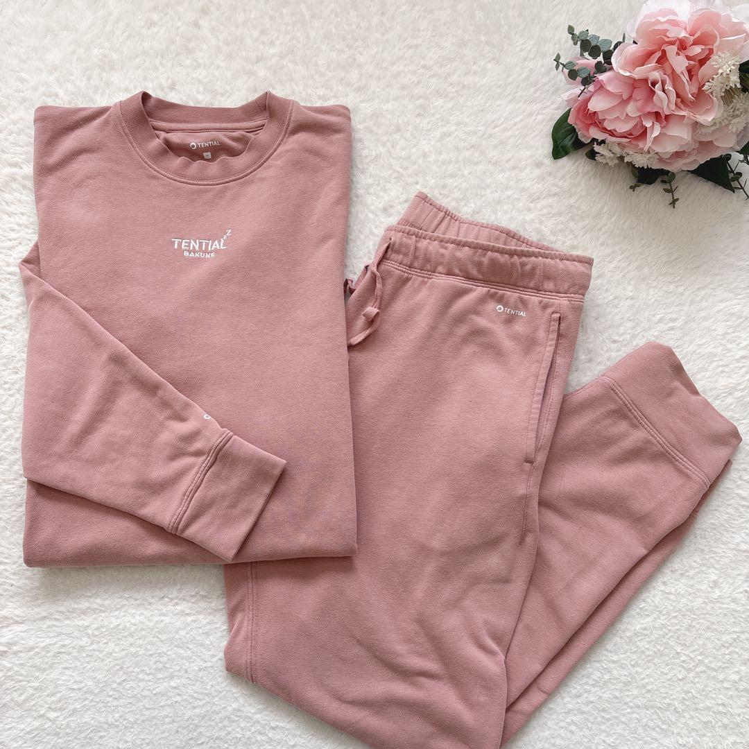 TENTIAL BAKUNE リカバリーウェア　スウェット　上下セット ピンク