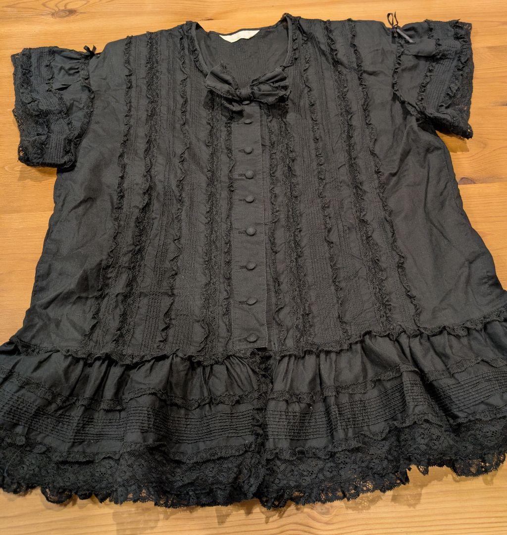 ピンクハウス ピンタック、フランスレース、リボン、フリルスリーブ ブラウス値下げ