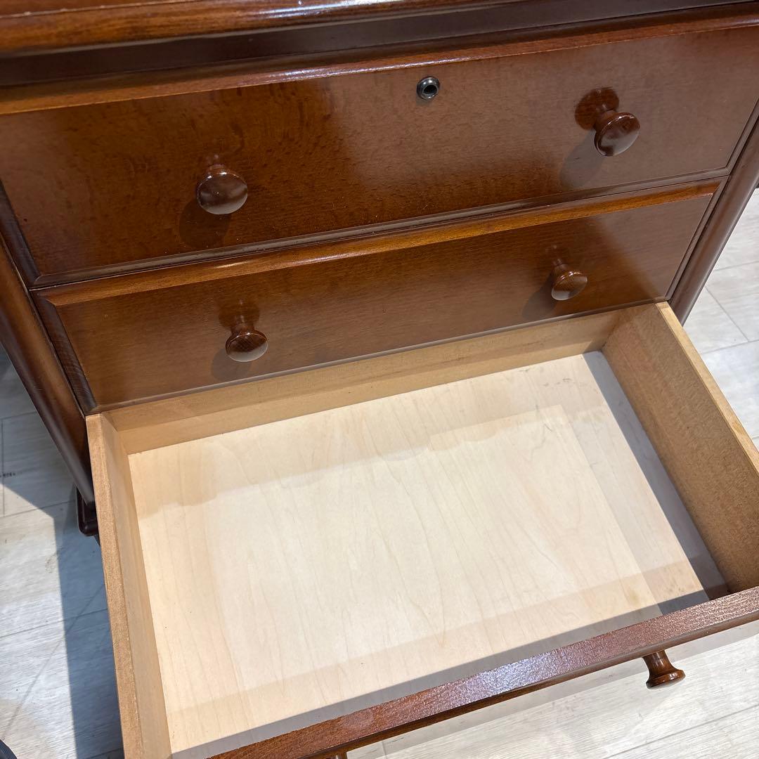 ブラウン木製チェスト 3段