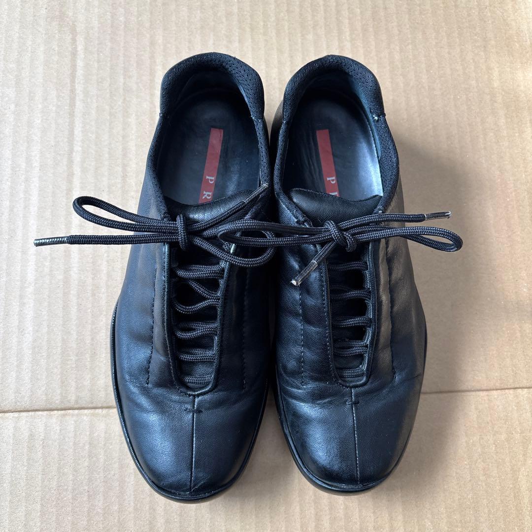 PRADAナッパレザースニーカー黒23.5