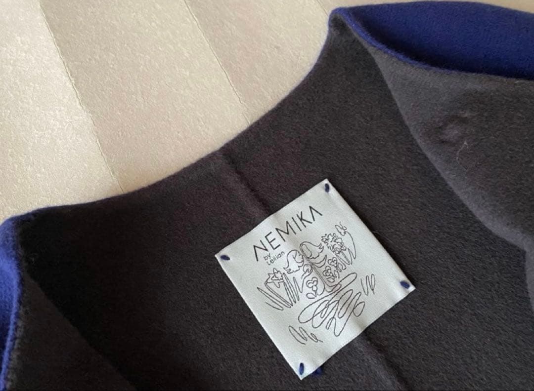 定価10万NEMIKA by Leilianウールアンゴラノーカラーリバーコート