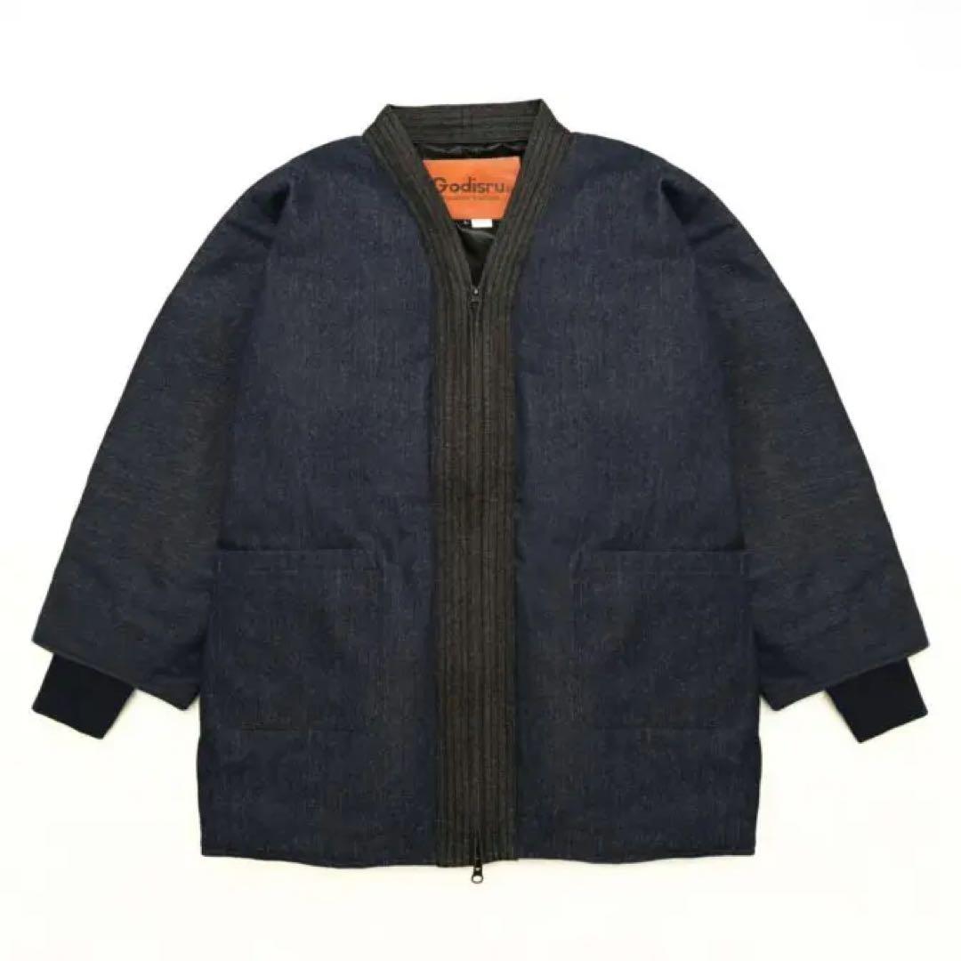 寒風寒波上等デニム半纏（ハンテン）NAVY×BLACK