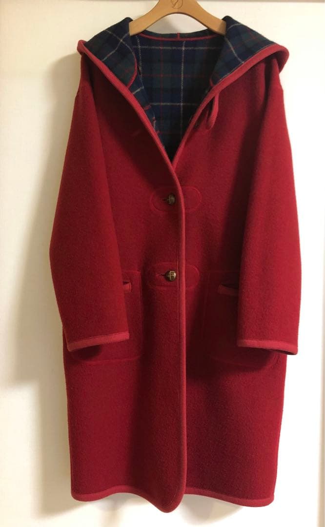 元町　lebeau チャーミングコート リバーシブル ダブルフェイス　赤 美品