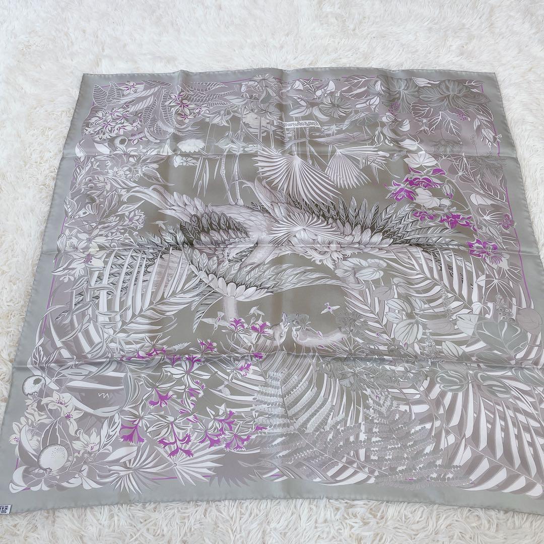 極美品　エルメス　カレ90 フラミンゴパーティー　スカーフ　シルク100%