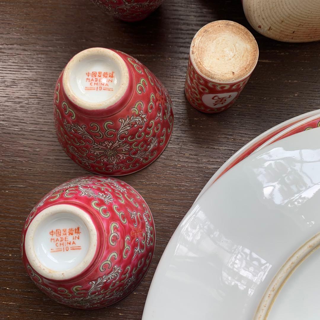 おまけ醤油差し追加【直接取引限定】景徳鎮② 22セット　茶器　食器　中華料理