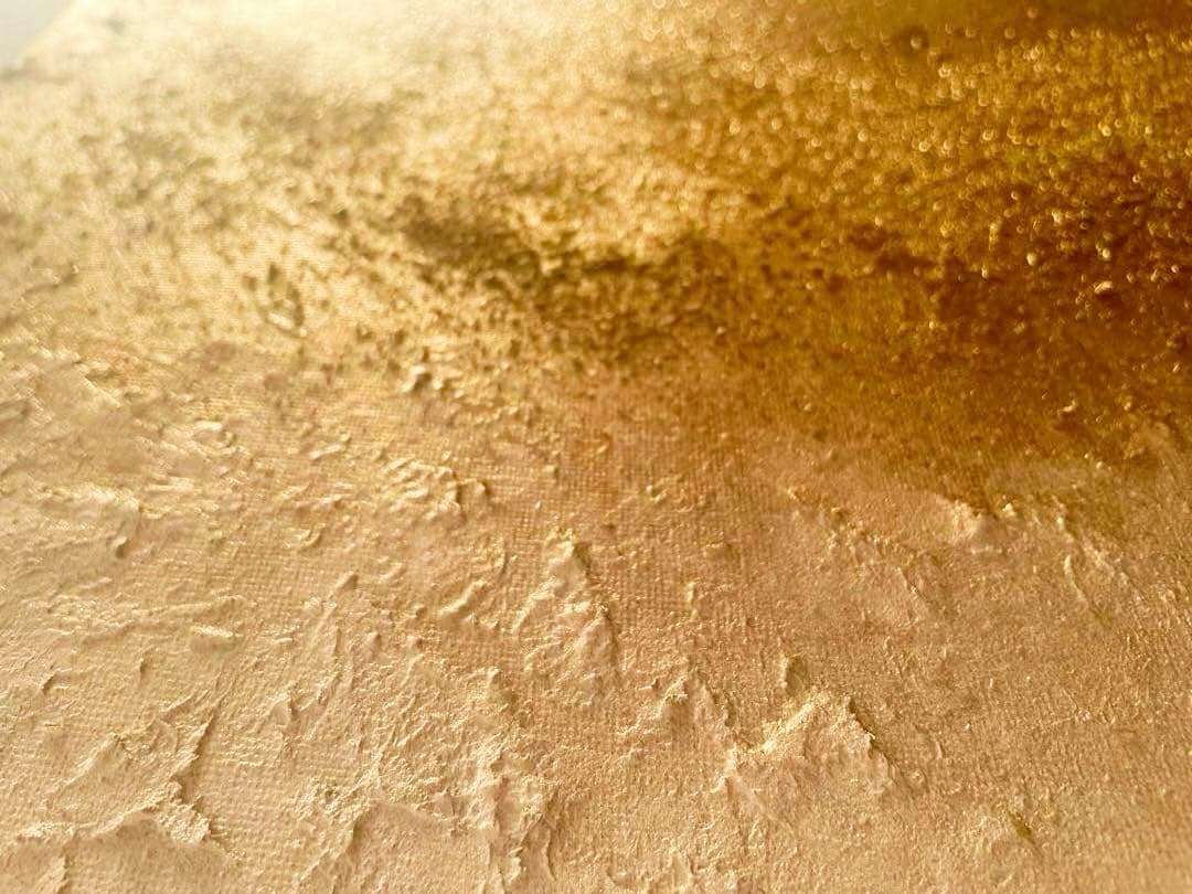 大きい抽象画｜803×652｜現代アート 絵画　テクスチャーアート　大きめ　金白