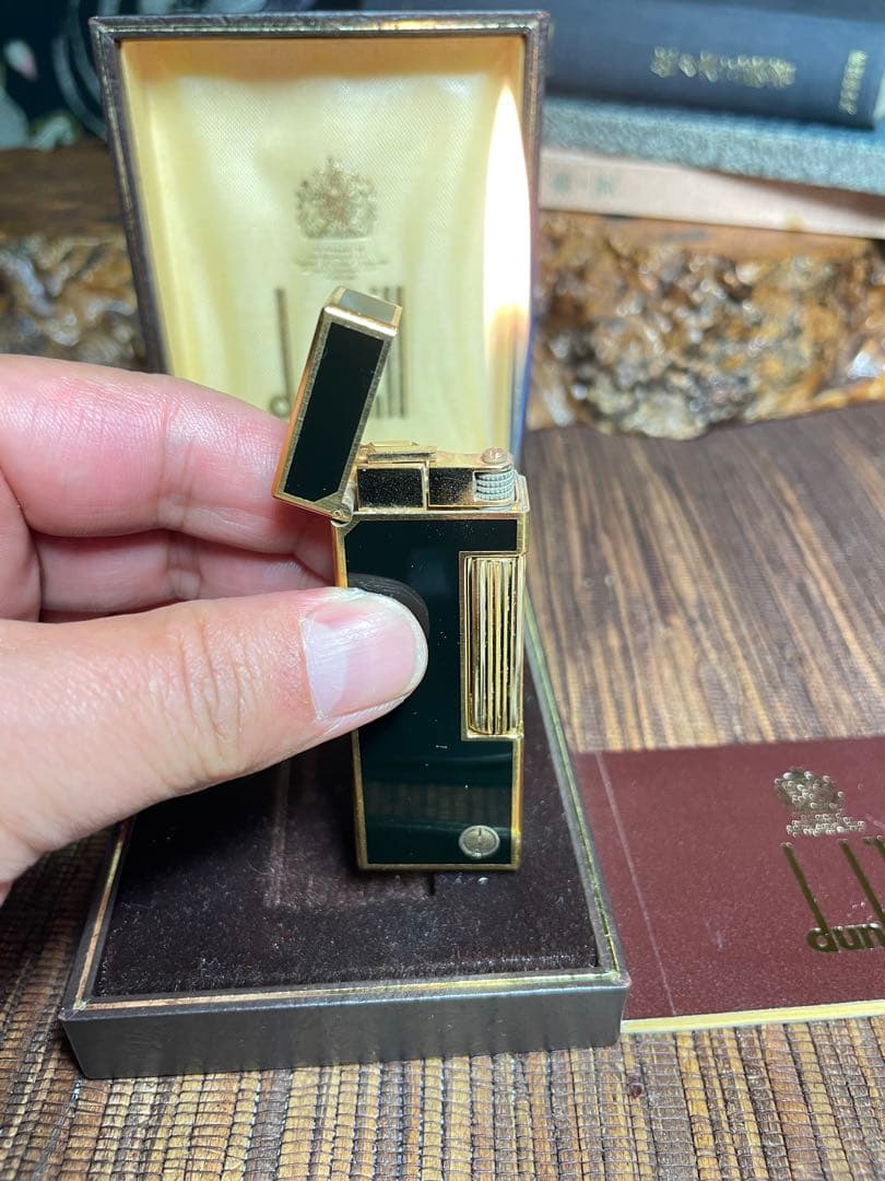 Y*A様 Dunhill ダンヒル ガスライター ブラック×ゴールド ローラー式