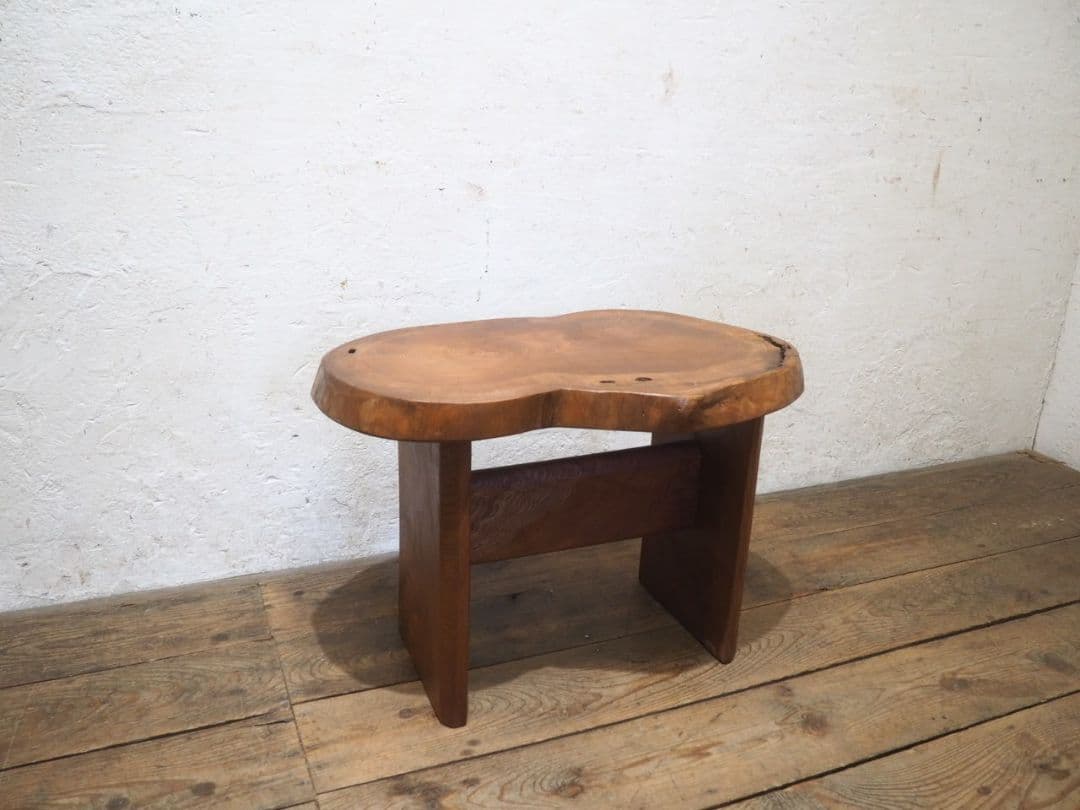 1203 けやきのセンターテーブル　欅　展示台　陳列台　椅子　ベンチ　レトロ