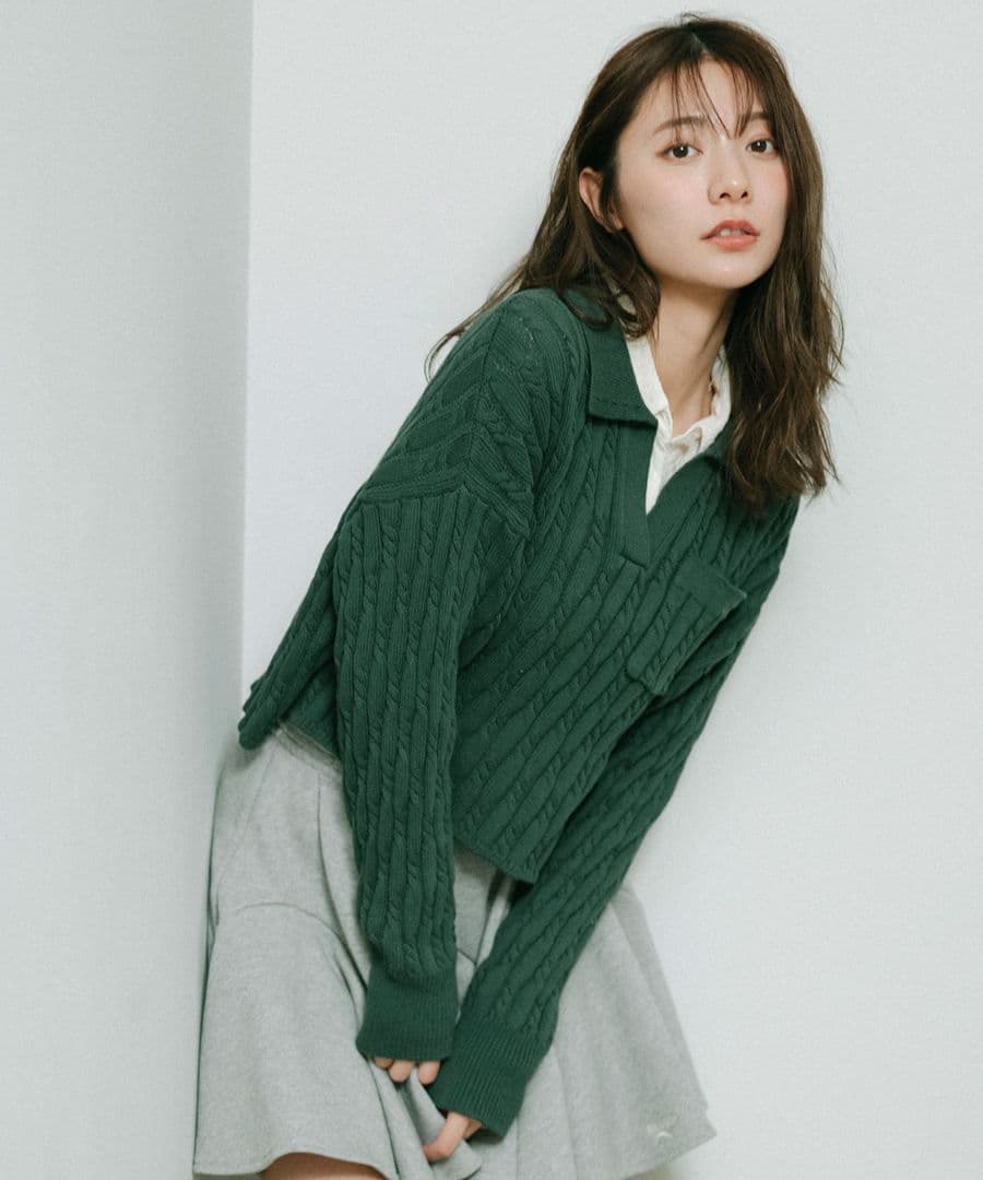 実物写真掲載 完売 ココディール ケーブルスキッパーニット