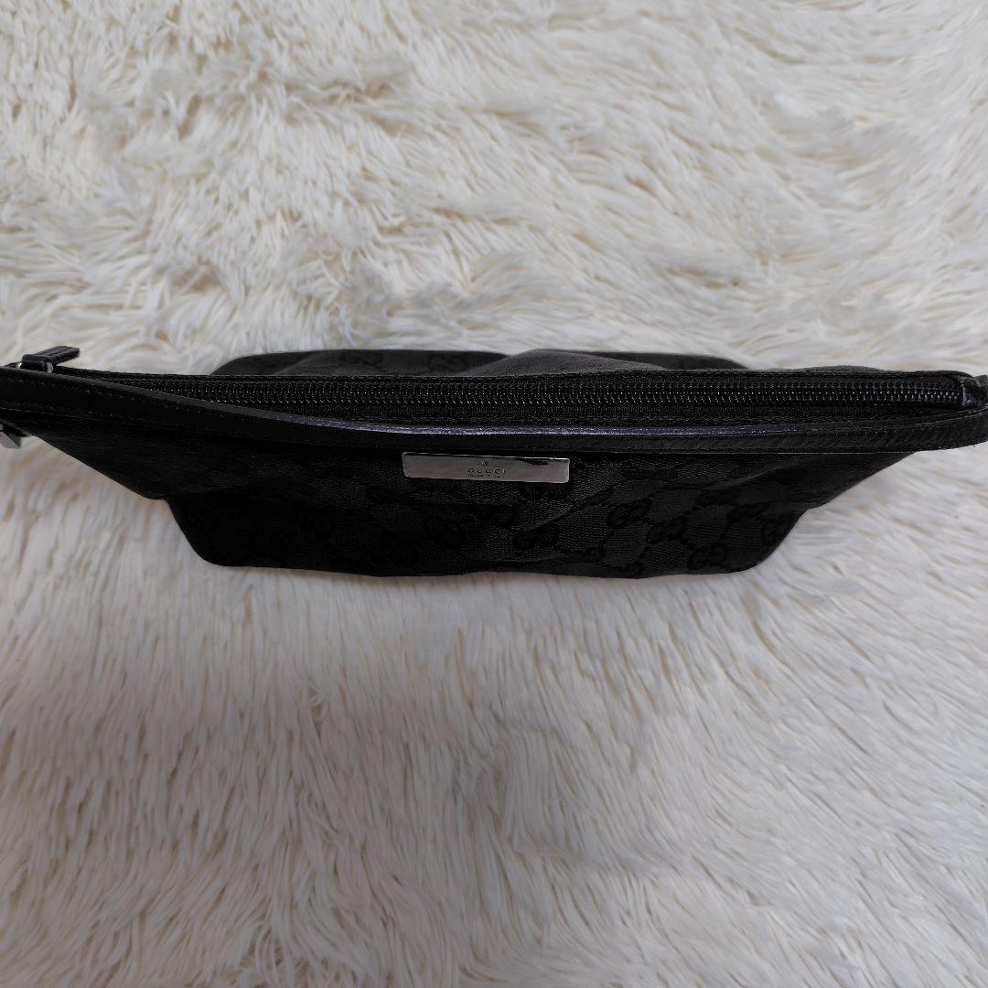 【GUCCI 】GGパターン アクセサリーポーチ ブラック キャンバス地