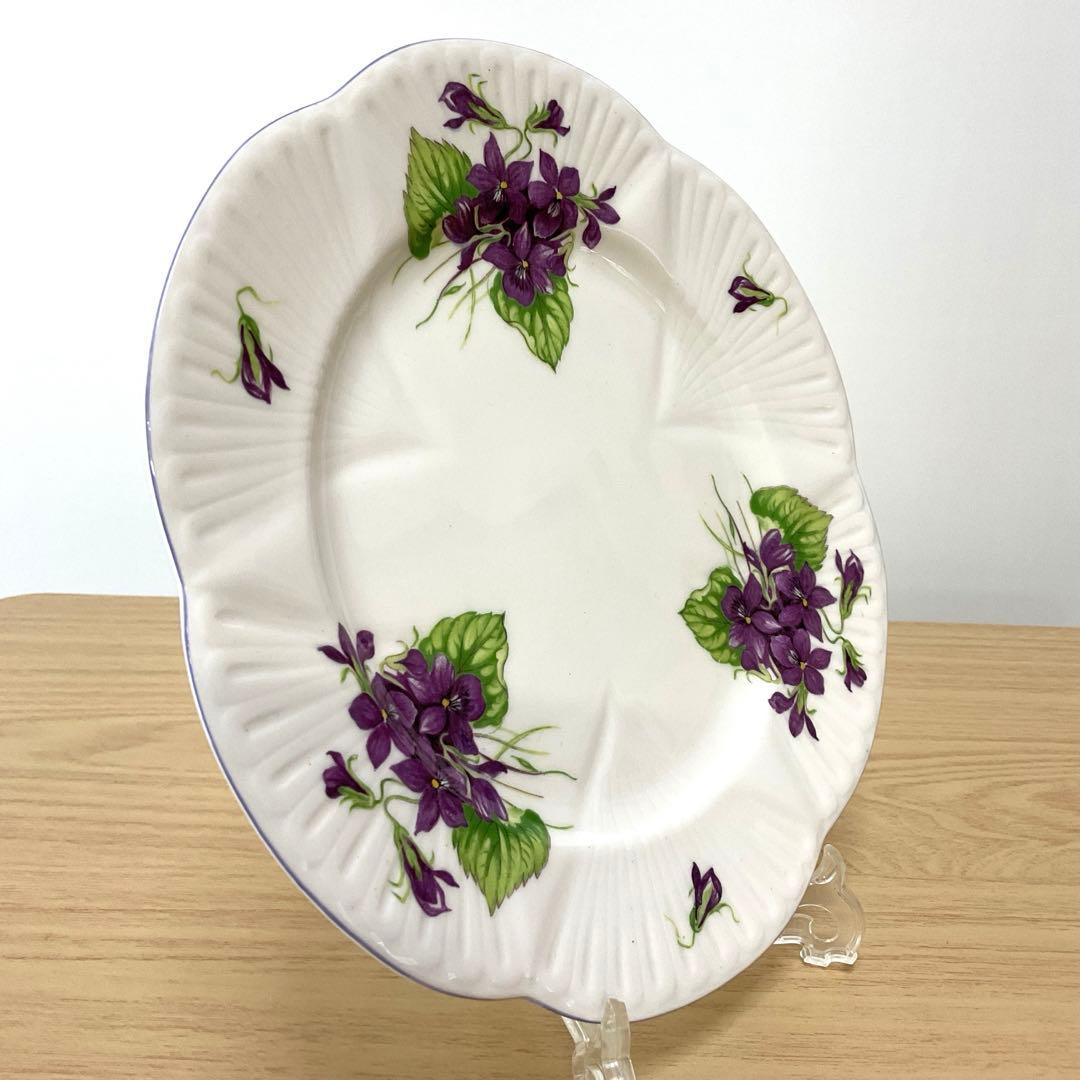 イギリス　シェリー　バイオレット　約21cm プレート