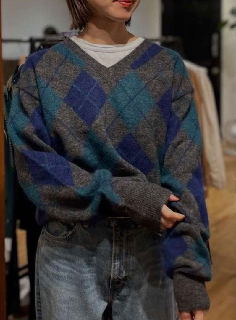 トップス shinzone ARGYLE KNIT PULLOVER