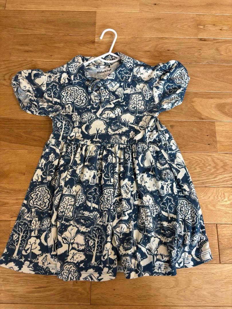 Misha & Puff 半袖ワンピース ネイビー/ホワイト