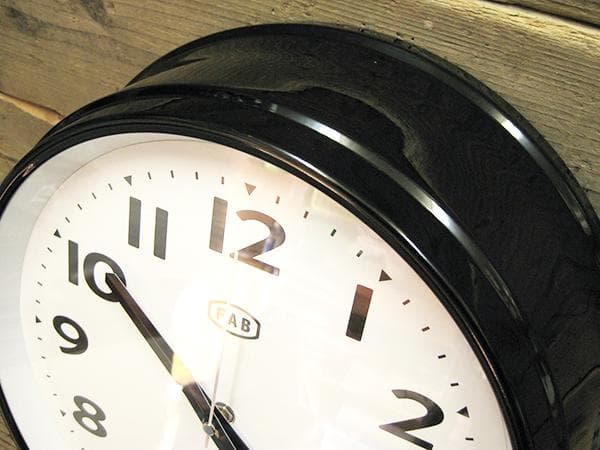 ステーション ウォールクロック 壁掛け時計 ブラック/スイープ式 36.5cm