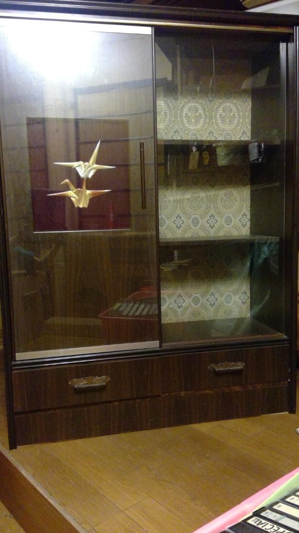 キャビネット　本棚　食器棚　飾り棚　昭和レトロ　送料込み