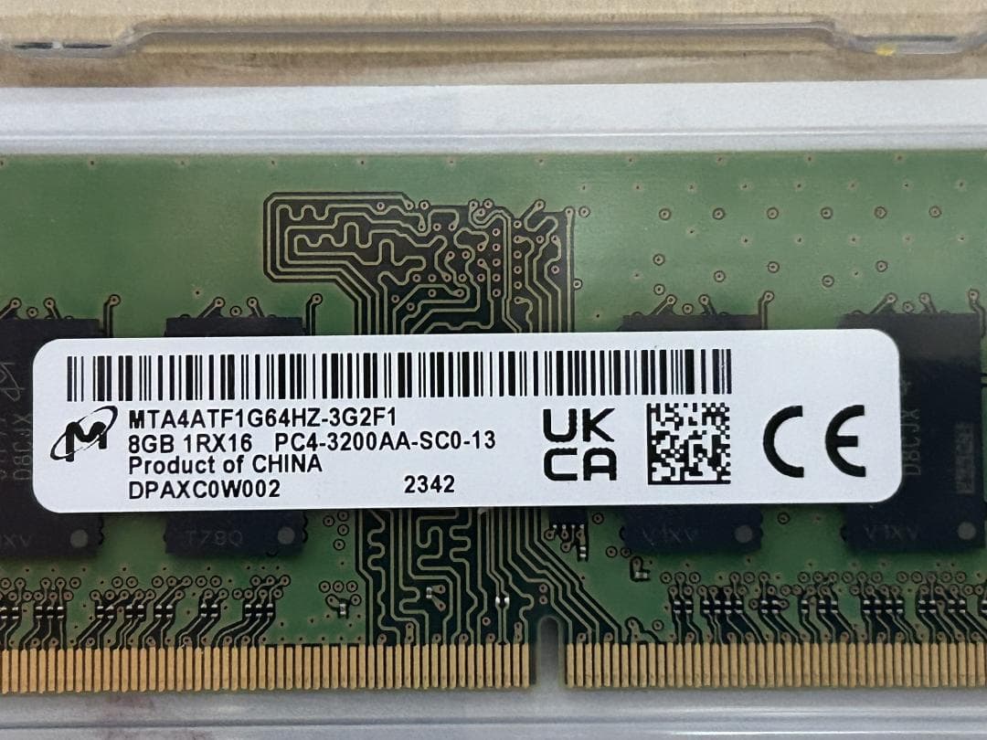 メモリー Micron DDR4-3200(PC4-25600) 16G(8G*2)