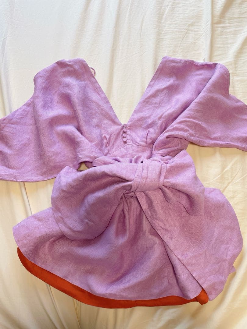 ◾️MYLAN パガニーニサイドボタンブラウス　ライラック　リボン