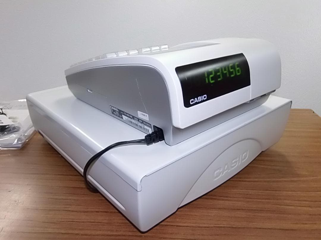 ほぼ新品ケーブル付120領収書設定無料カシオTE-400インボイスレジスター