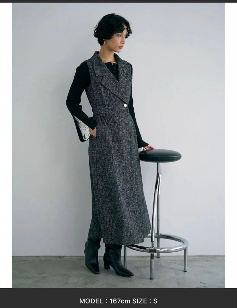 ツイードメタルボタンテーラードジャンパースカート LAGUNAMOON