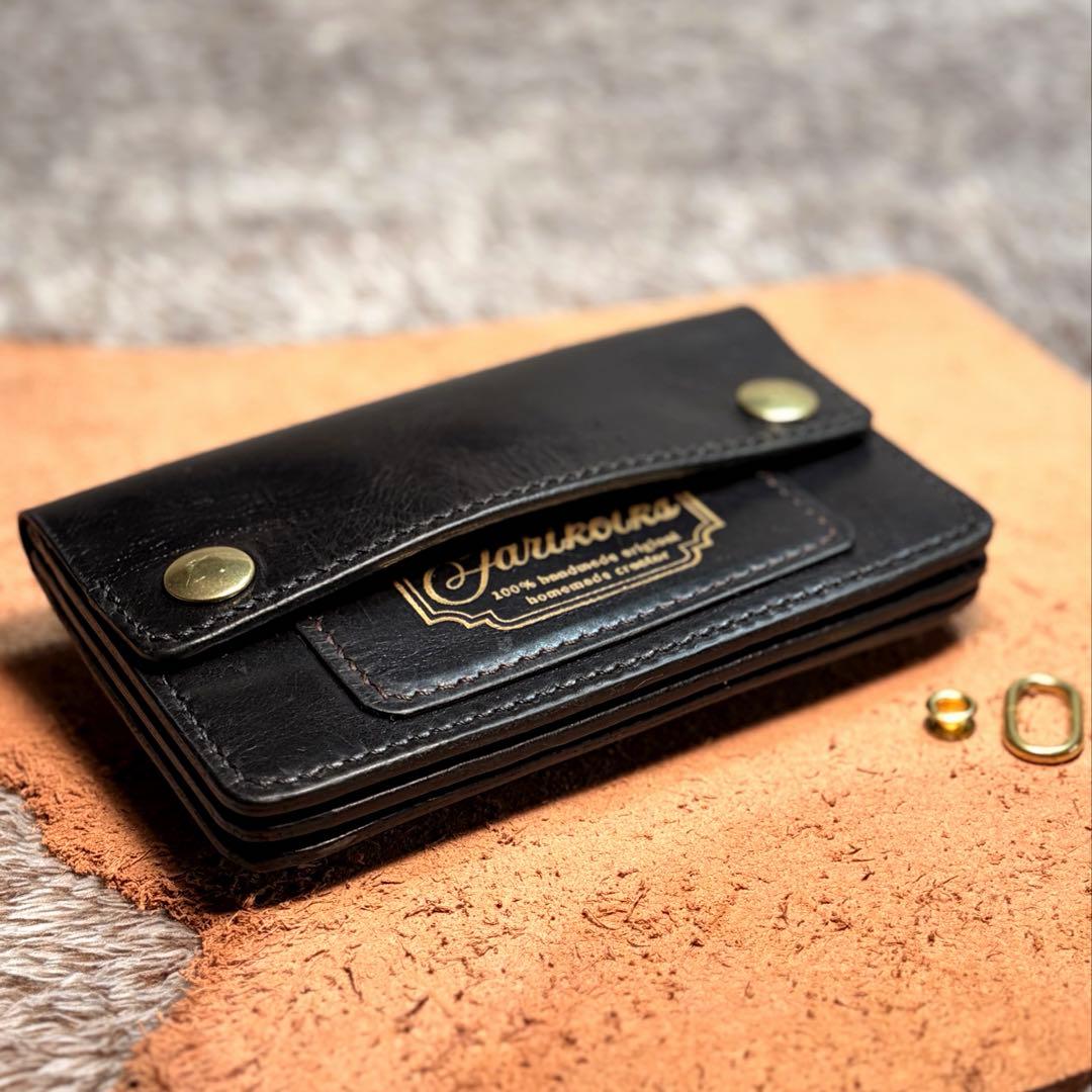 ミドルトラッカーウォレット3層.スムース革