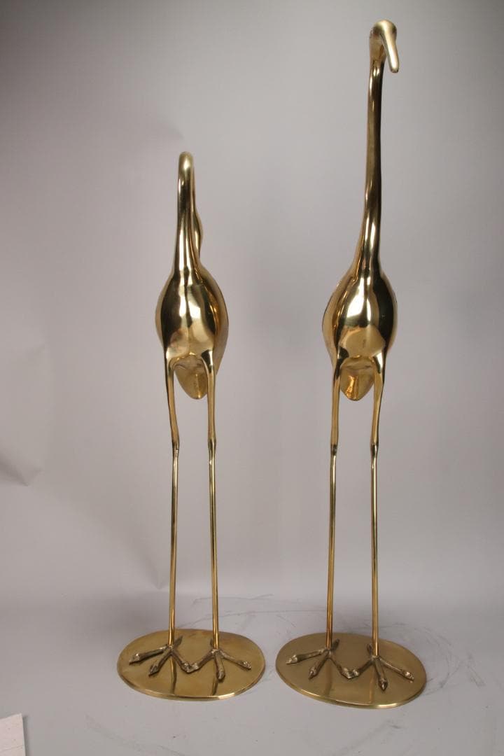 EE004 仏具　真鍮製　鶴型　置物　一対　神社仏閣