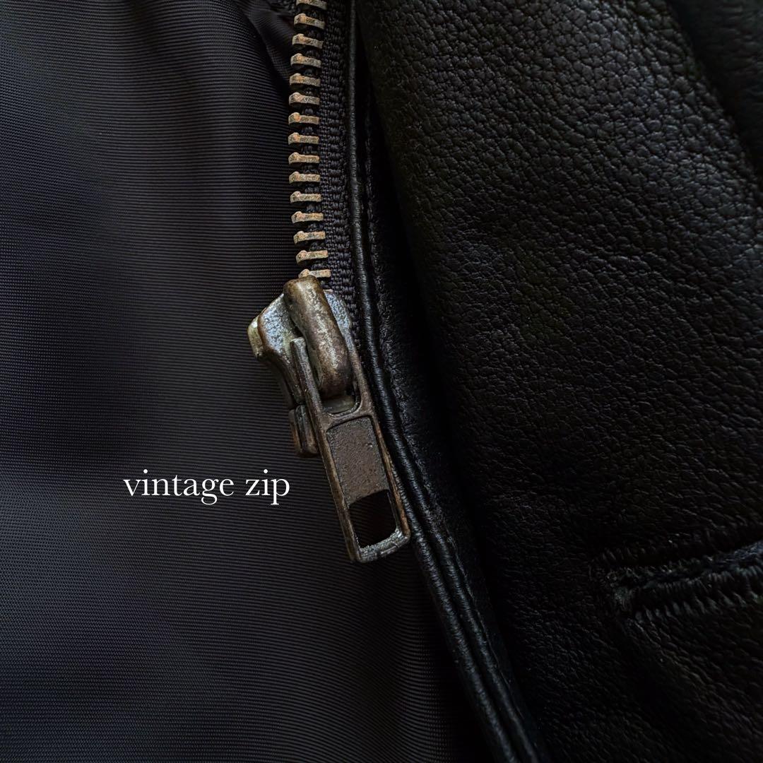 希少 VINTAGE ラムレザー カーコート ブラック M 羊革 レザーブルゾン