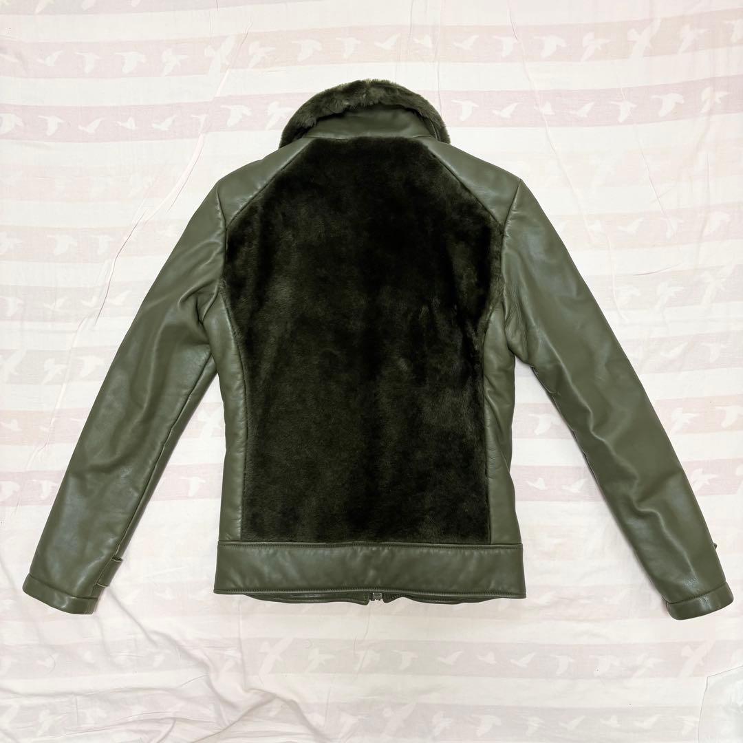 AKM ムートンレザー グリズリージャケット M カーキ 熊ジャン サイズM