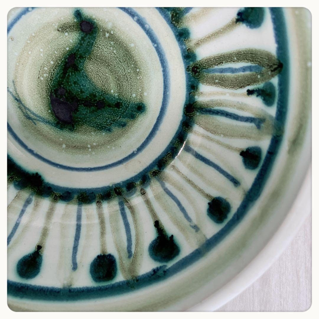イギリス RYE POTTERY ハンドメイド　手描き鳥デザイン　ヴィンテージ