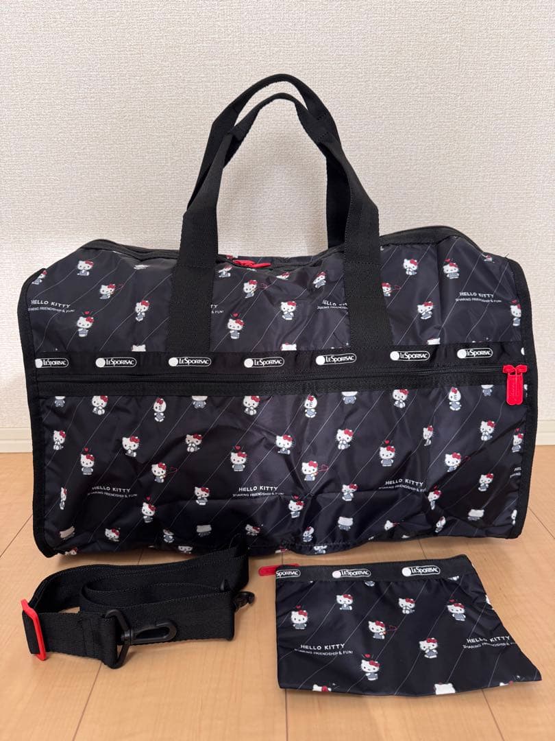 レスポートサック　サンリオ　ハローキティ ボストンバッグ　ポーチキーホルダー付き