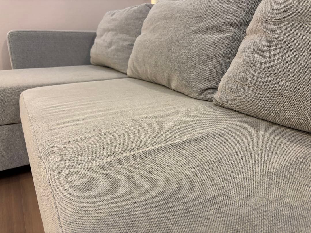 ニトリ　布張りカウチソファベッド(ノアーク2 GY)