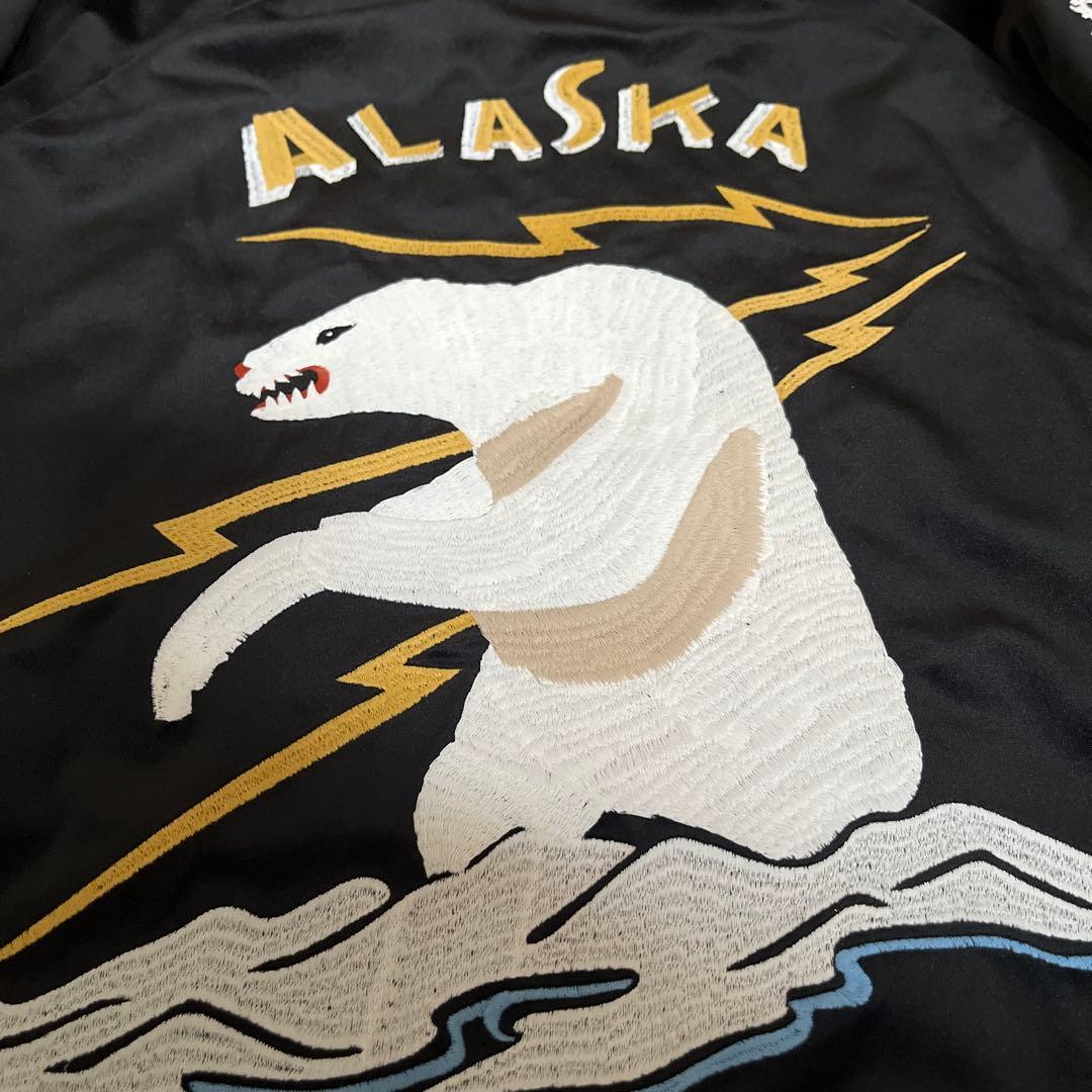 HOUSTON スカジャンメンズ アラスカ ベルベティーン スーベニア