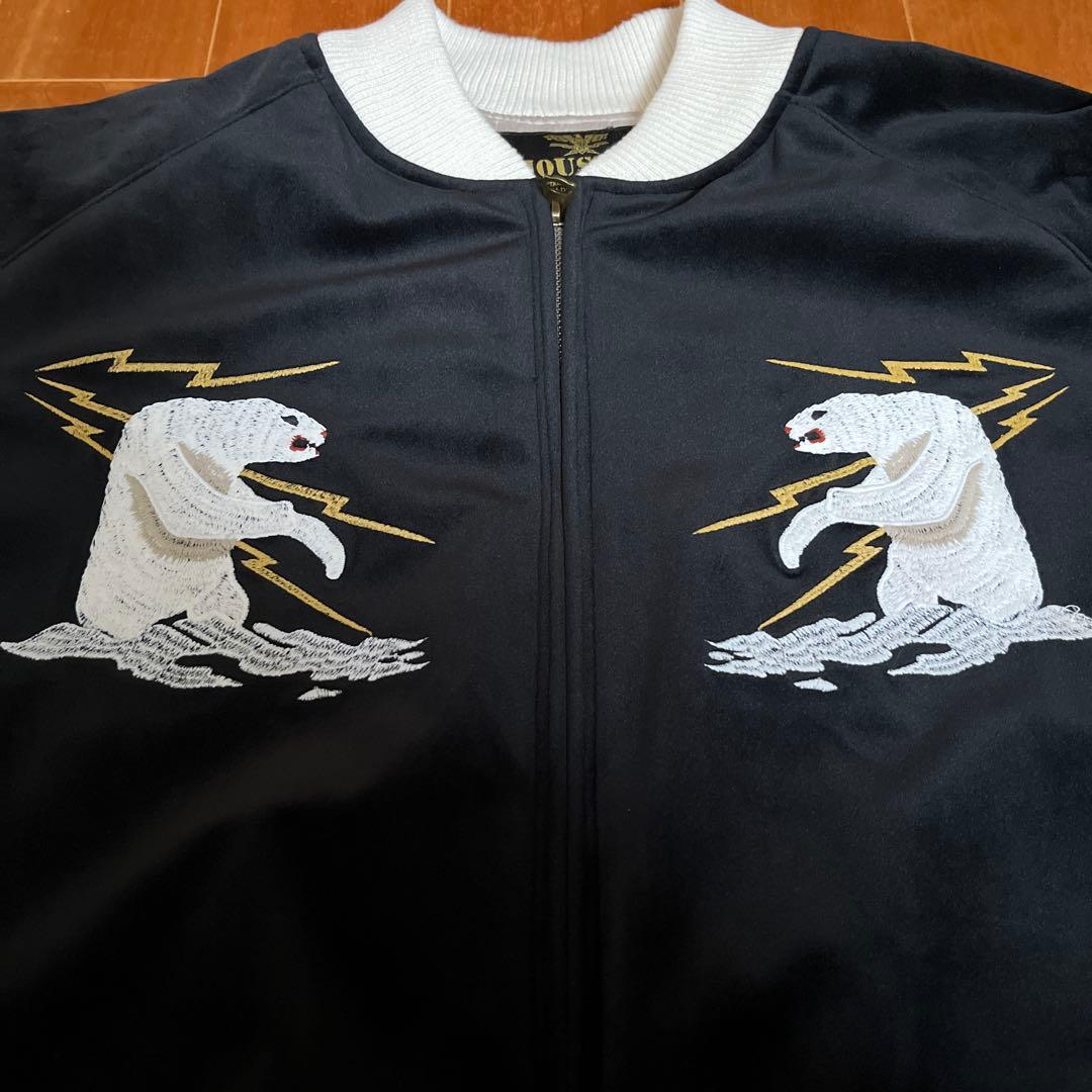 HOUSTON スカジャンメンズ アラスカ ベルベティーン スーベニア