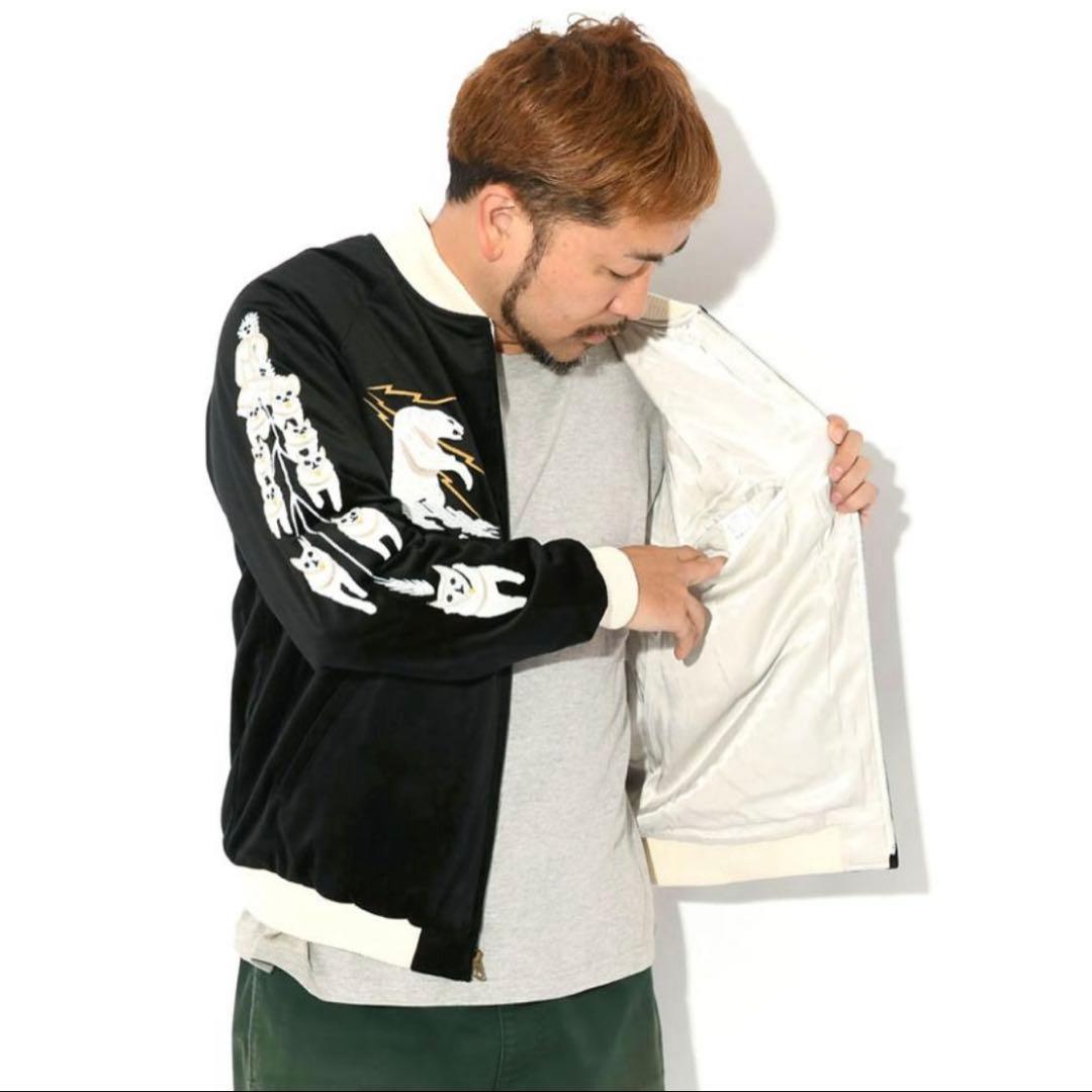 HOUSTON スカジャンメンズ アラスカ ベルベティーン スーベニア