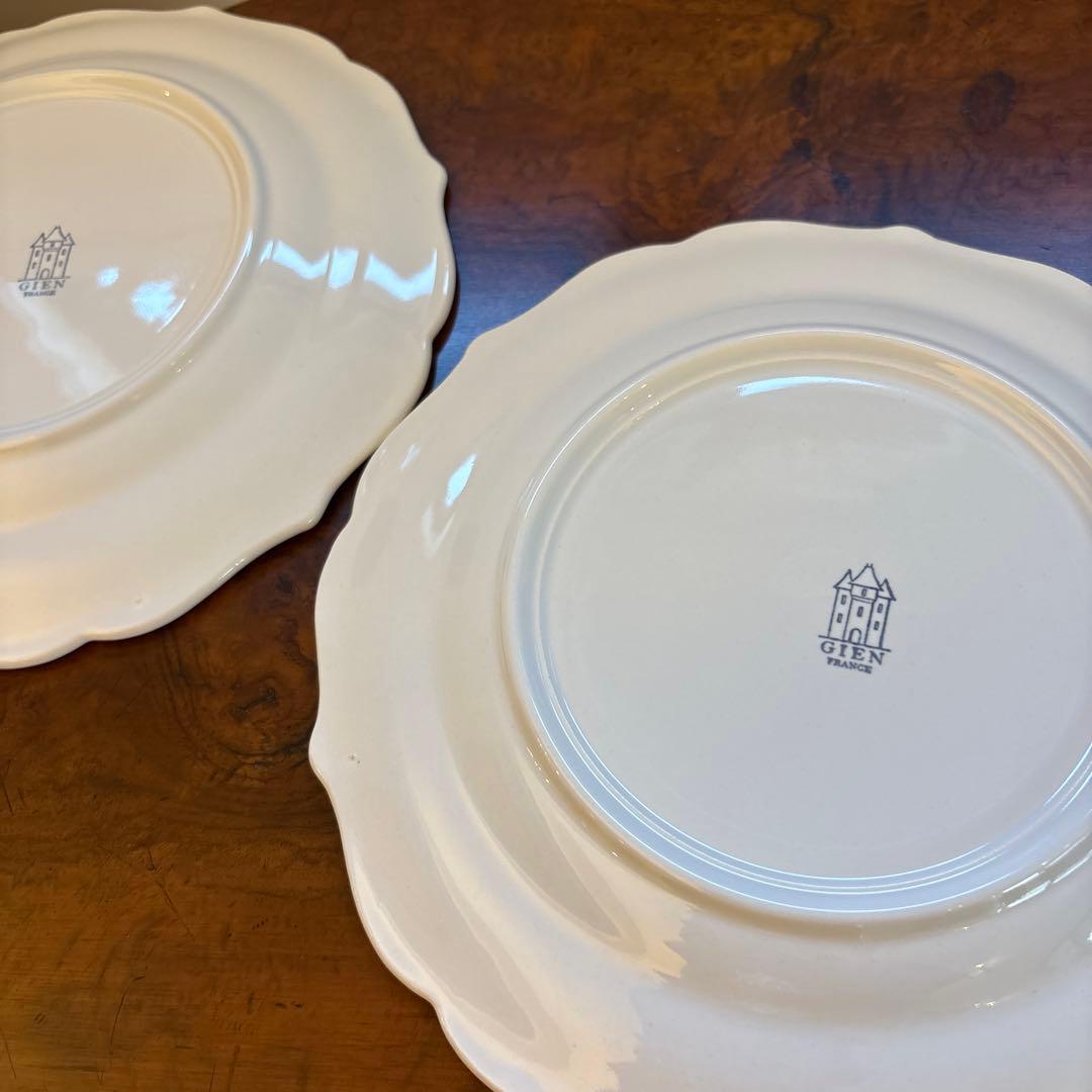 ★ジアン★ フランス　花リムプレート サイズ23cm ホワイト