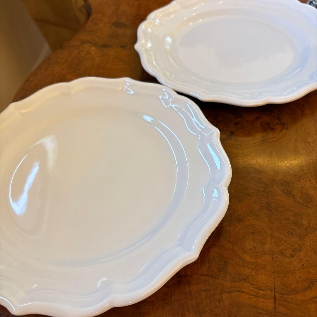 ★ジアン★ フランス　花リムプレート サイズ23cm ホワイト