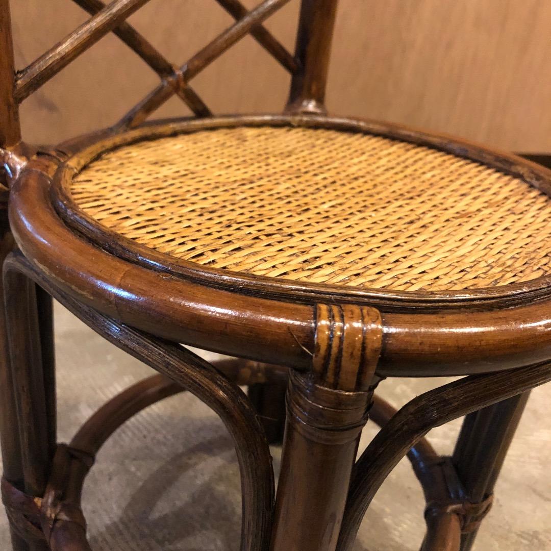 ラタン ハイバックスツール　ミニ椅子　インテリア用　ティスプレイ　花台