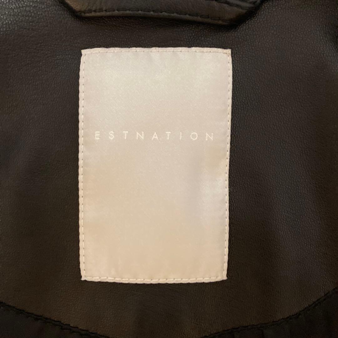 ESTNATION ブラック レザー シングルライダース