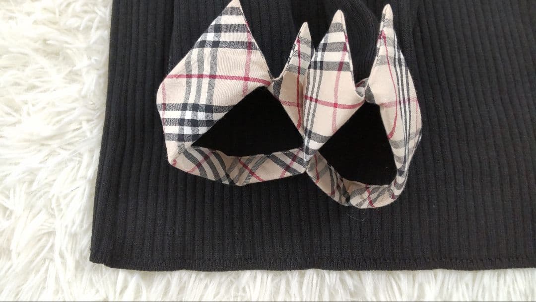 BURBERRY LONDON⿻シルク混 リブニット シャツ ノバチェック 黒M