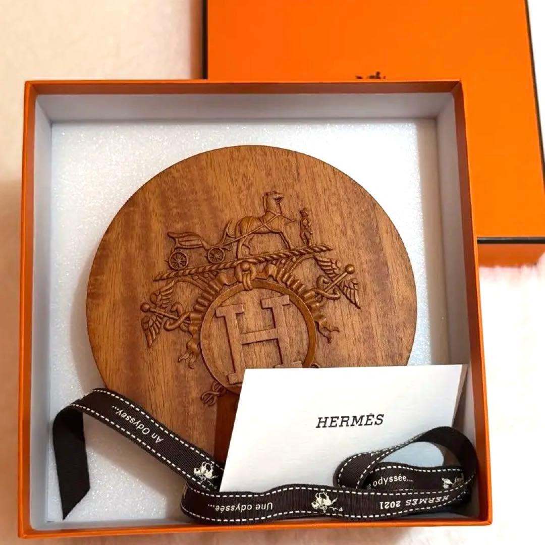 極美品☆HERMES エルメス ツイリーボックス 木製トレイ