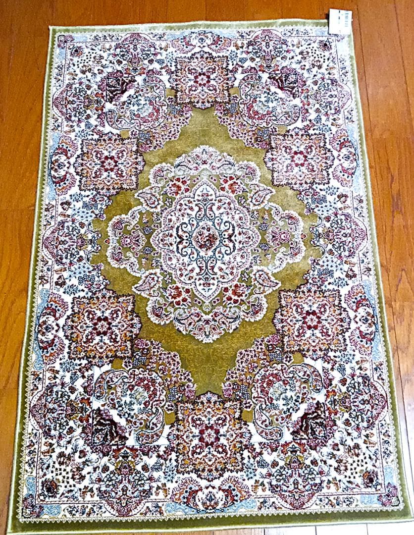 絨毯　玄関サイズ　グリーン系