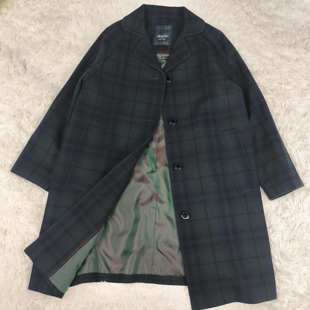 KEITH キース チェック柄コート ウール100% 上品クラシック 38