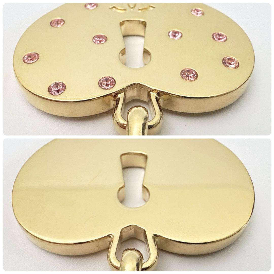 シャネル ハートモチーフ バッグチャーム キーホルダー CCロゴ ゴールド 美品