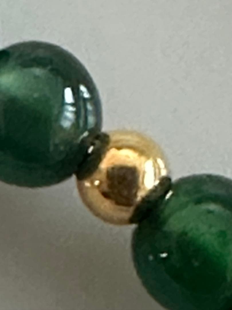 S*n様 純天然冰種ジェダイト本翡翠ビーズブレスレット 、18 k金製ゴールビー