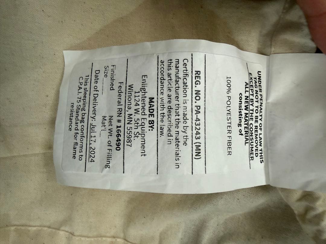 アウトドア寝具 ENLIGHTENED EQUIPMENT Revelation APEX 30