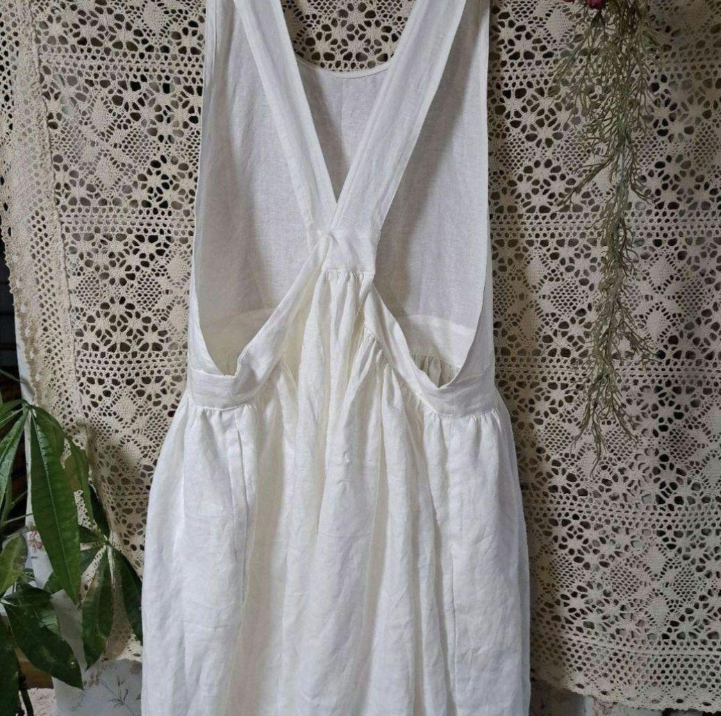 フレンチリネンギャザーたっぷりバッククロスロングエプロンドレス他おまとめ