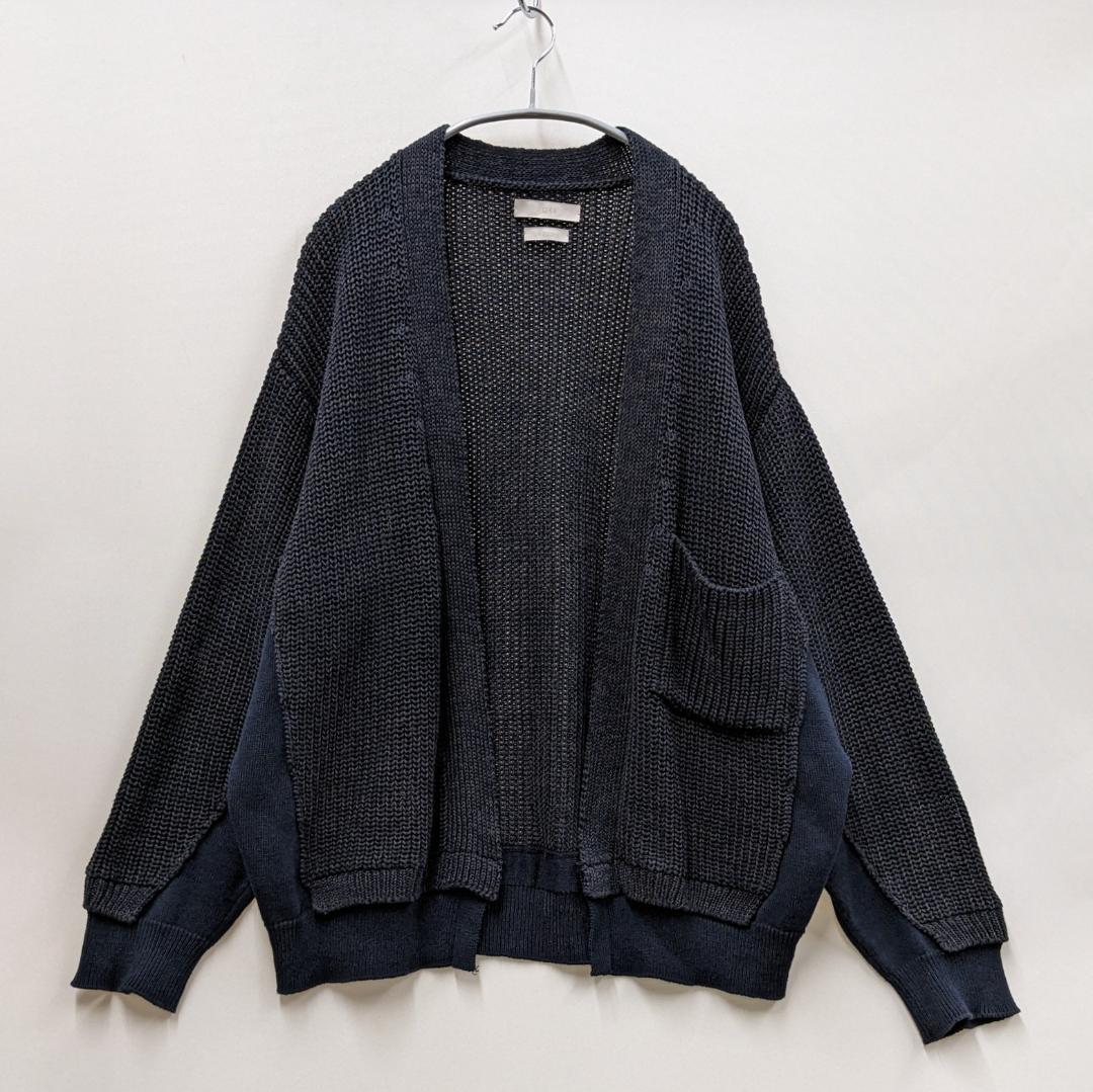 ヨーク/コネクティング リブカーディガン/再構築/ゆったりシルエット/