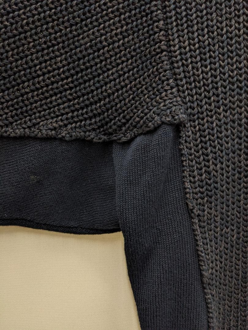 ヨーク/コネクティング リブカーディガン/再構築/ゆったりシルエット/