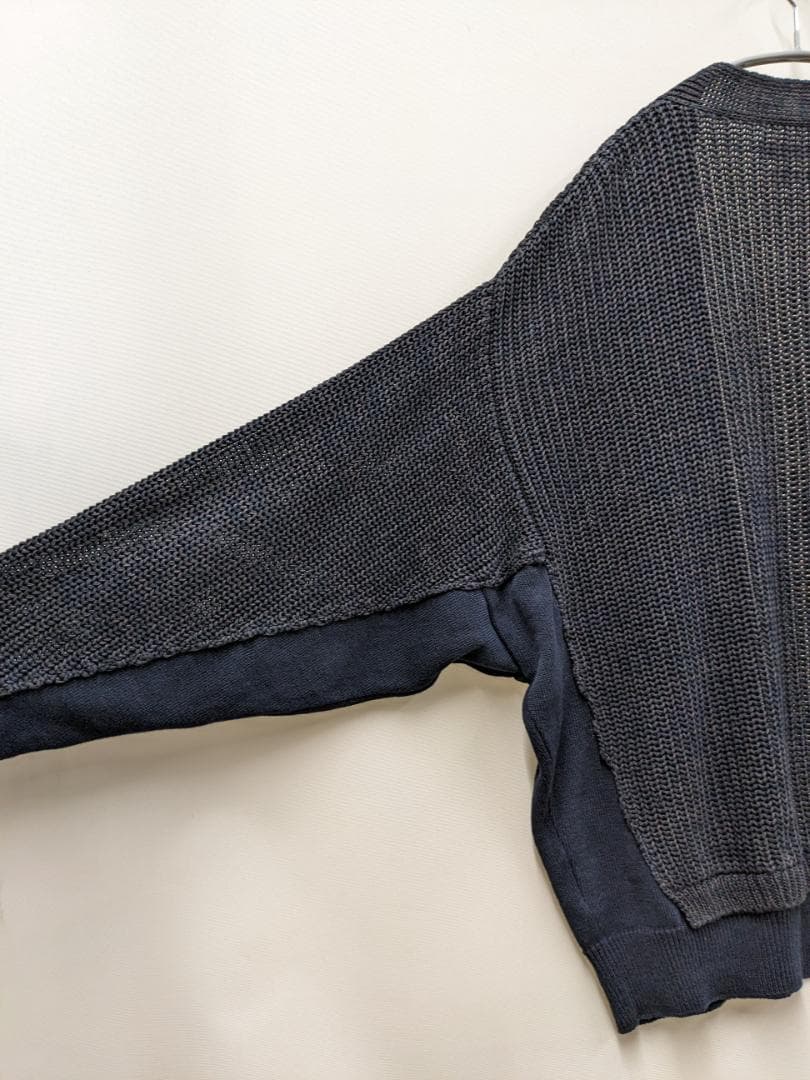ヨーク/コネクティング リブカーディガン/再構築/ゆったりシルエット/